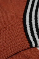 Brick orange and black striped ankle socks_2