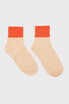 Peach and orange candy colourblock socks_5