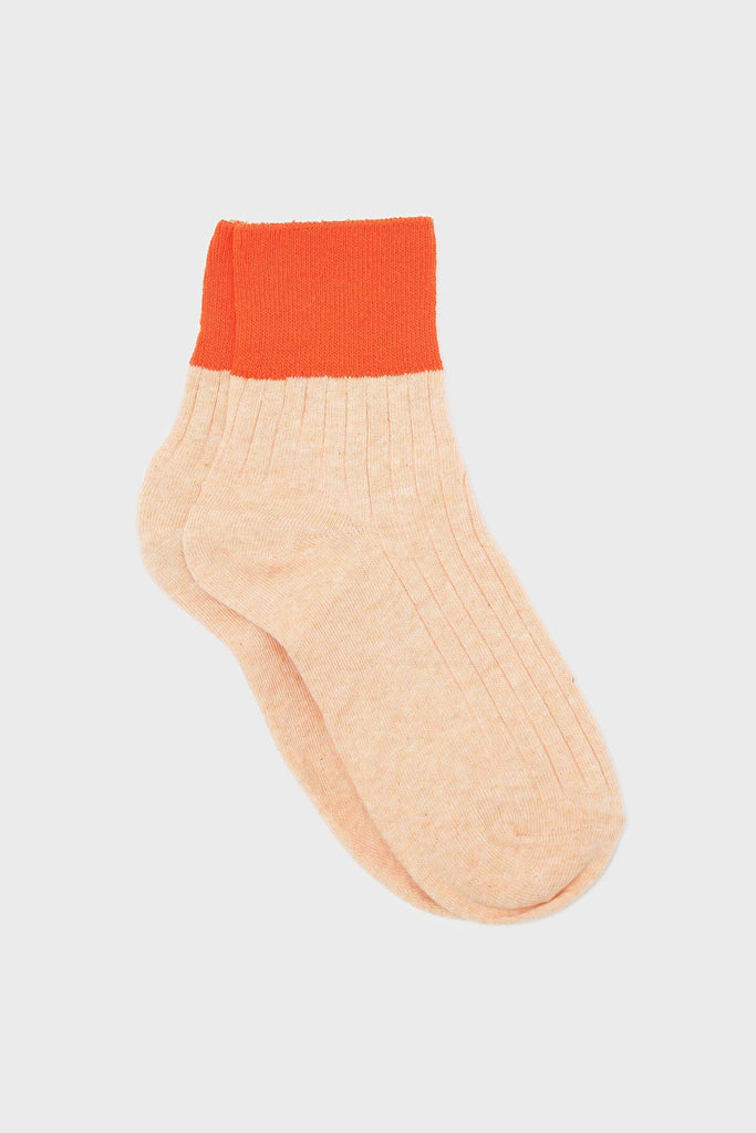 Peach and orange candy colourblock socks_3