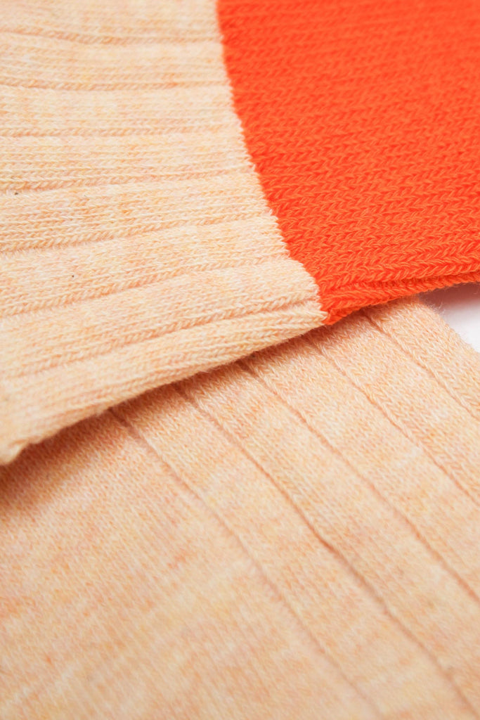 Peach and orange candy colourblock socks_4
