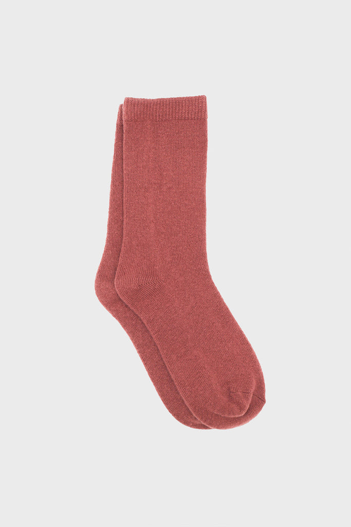 Warm brown smooth cashmere wool blend socks_1