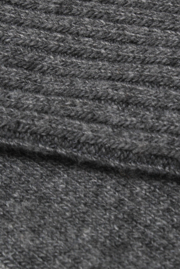 Grey ribbed cashmere wool blend socks_2