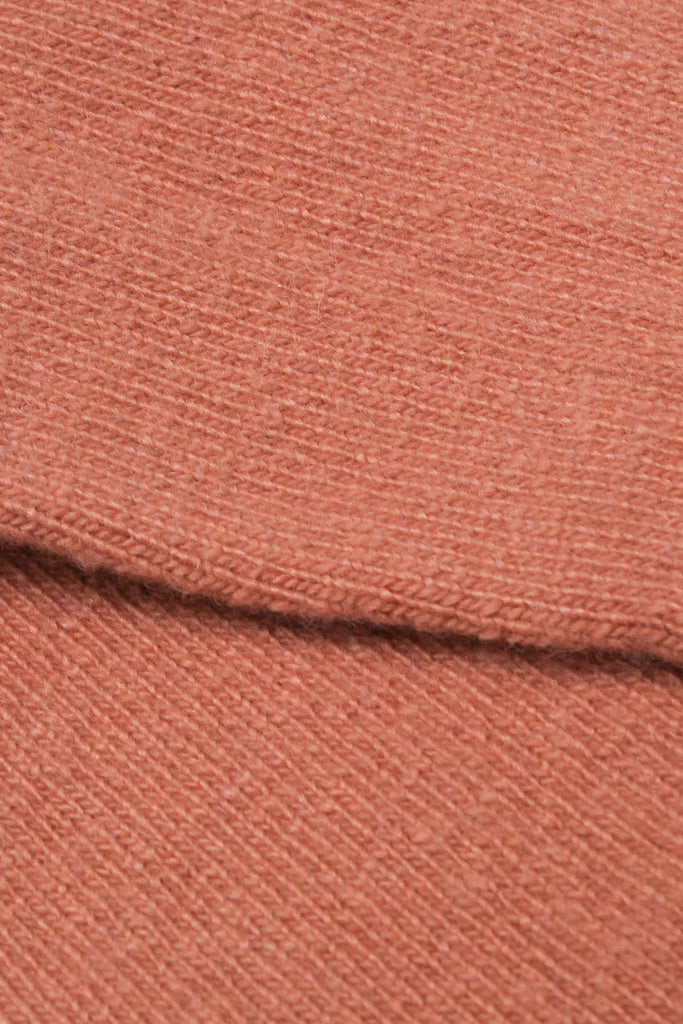 Deep peach smooth cashmere wool blend socks_3