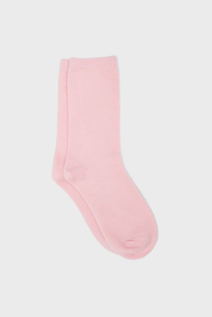 Baby pink smooth cashmere wool blend socks_1
