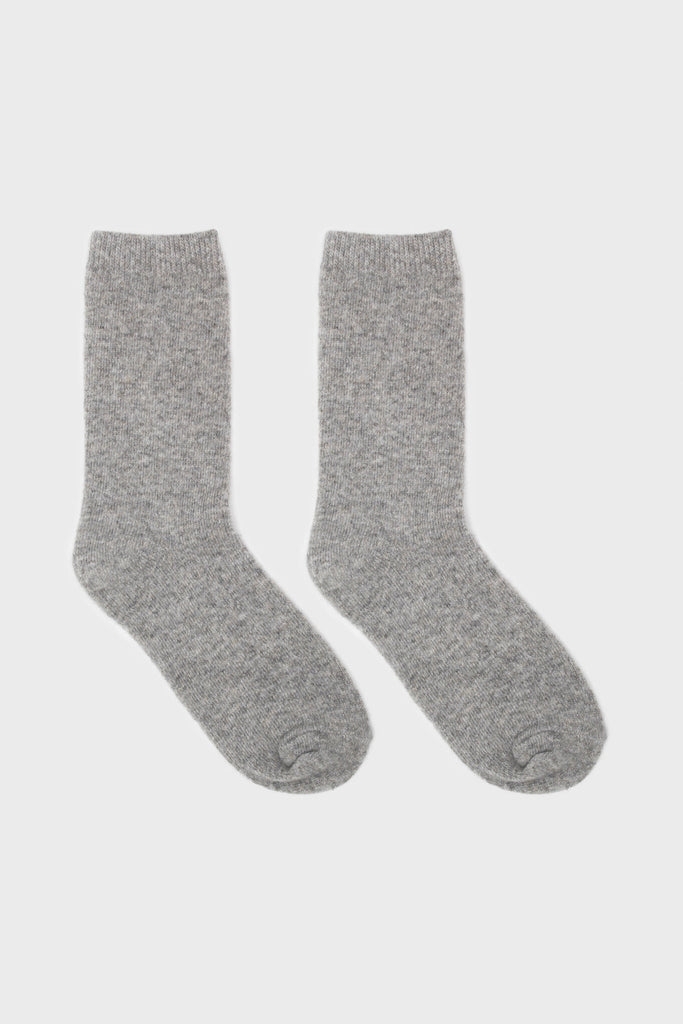 Light grey smooth cashmere wool blend socks_2