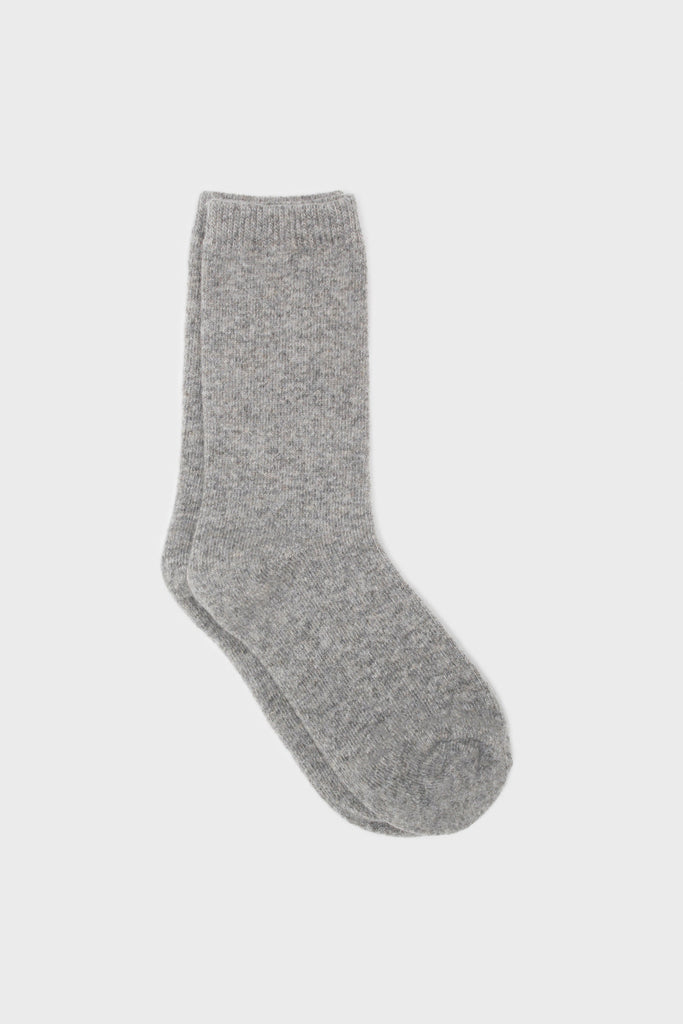 Light grey smooth cashmere wool blend socks_1