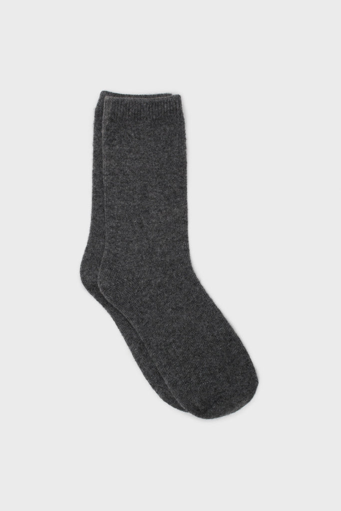 Grey smooth cashmere wool blend socks_1