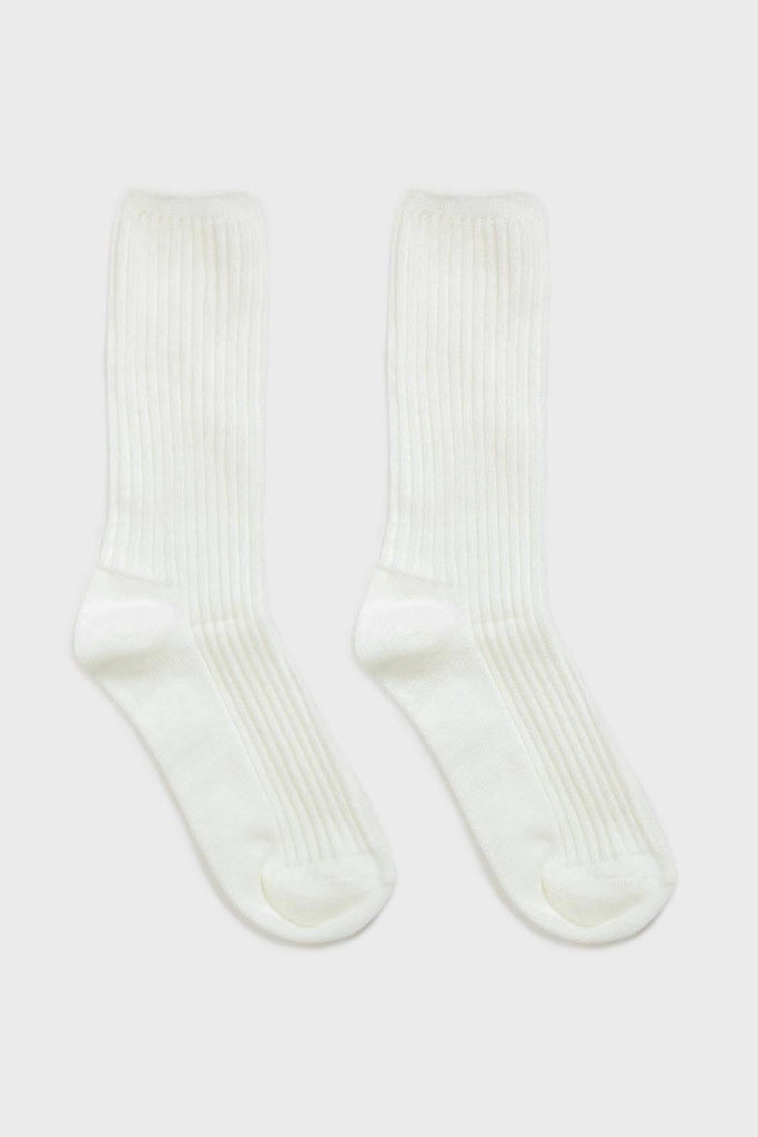 Ivory long ribbed socks_3