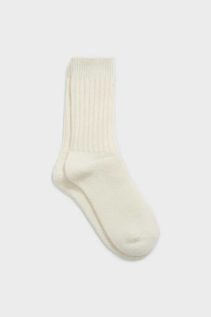 Ivory cashmere wool blend socks_1