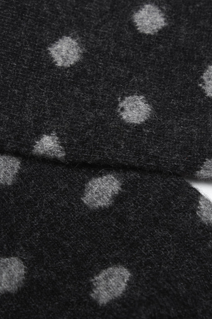 Charcoal and grey polka dots wool long socks_3