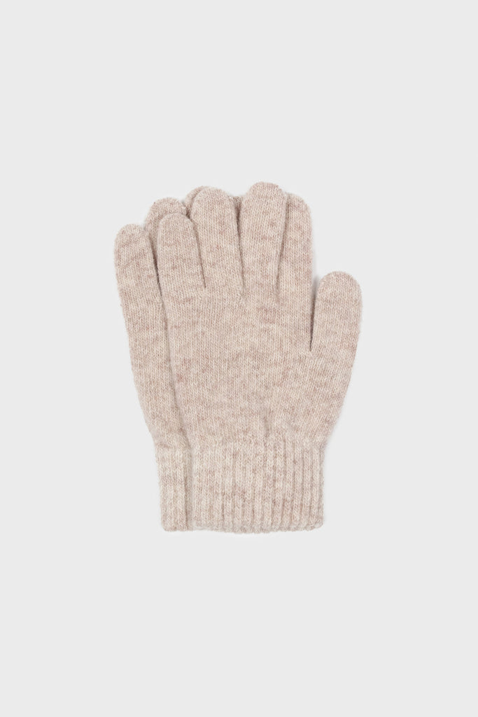 Oatmeal smooth wool blend gloves_3