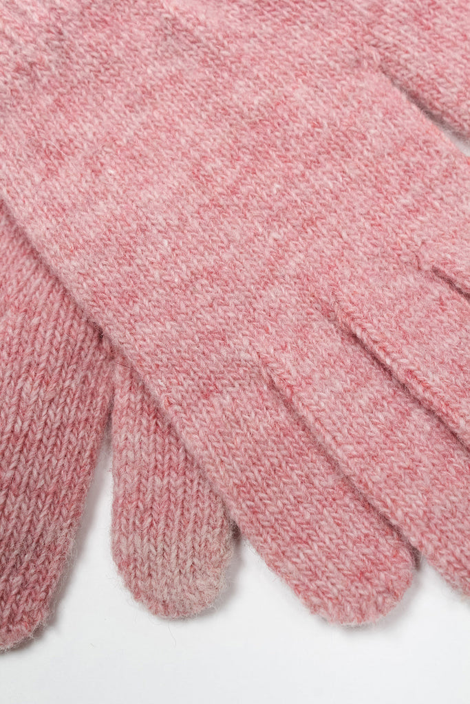 Pink smooth wool blend gloves_4