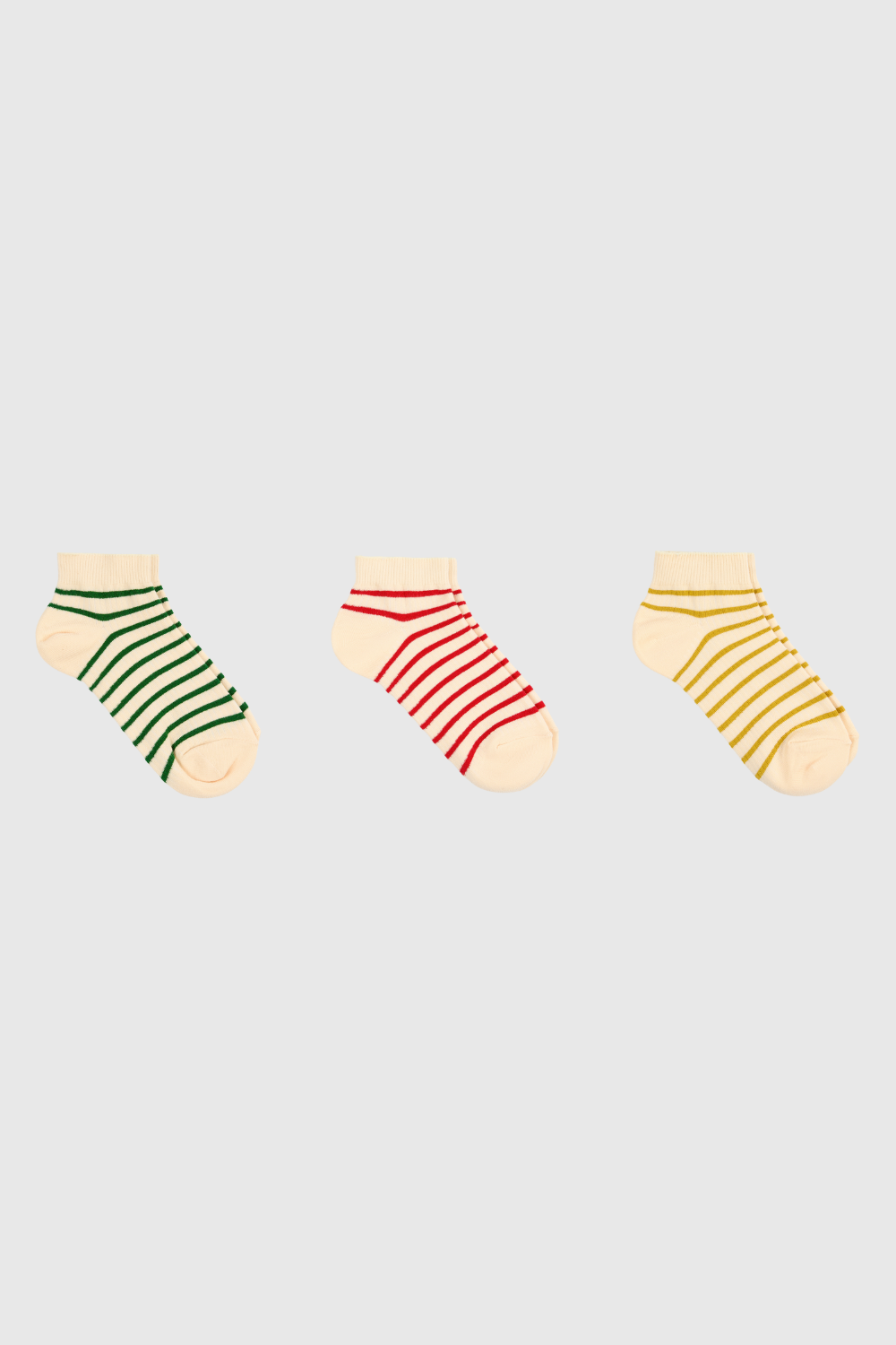 Striped ankle socks - Set of 3