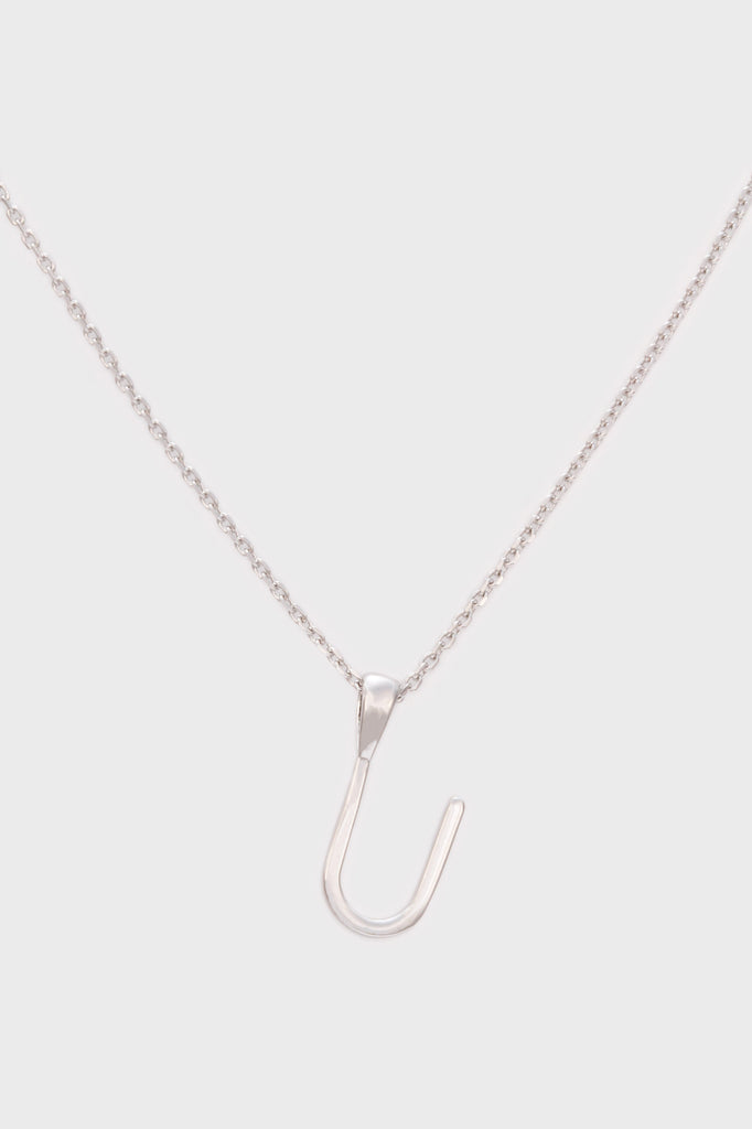 Charm necklace - Silver name initial letter 'U'_1