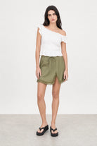White wide ruched asymmetric tank_2
