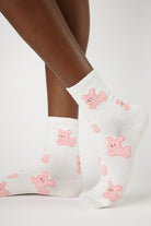 White hopping 'Zodiac Rabbit' socks_1