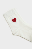 White metallic heart socks_3