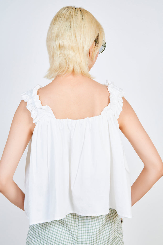 White ruched thick strap tank_2
