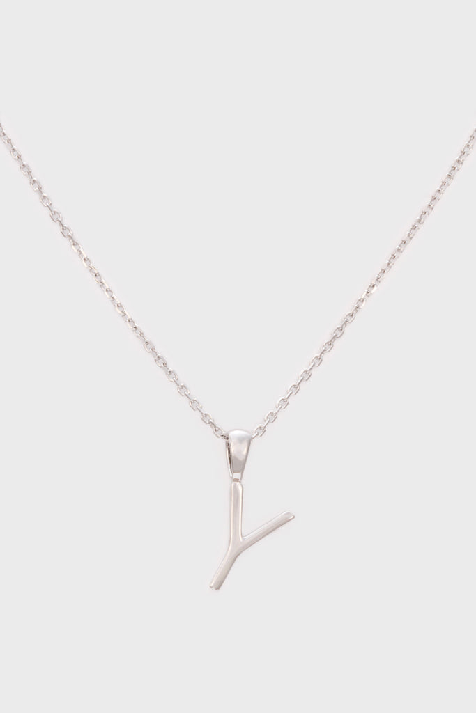 Charm necklace - Silver name initial letter 'Y'_1